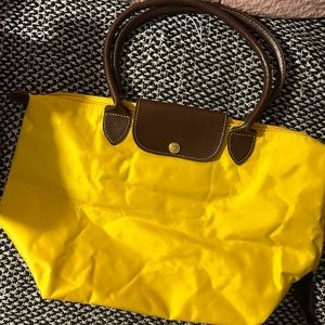 Yellow Longchamp medium sized tote